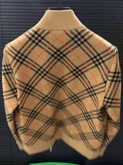 Plaid Stand Collar Versatile Jacket