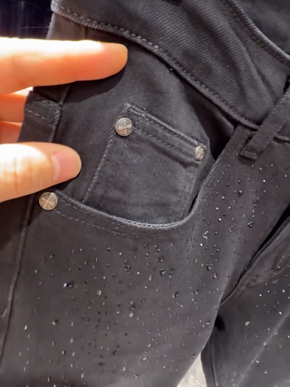 Stretch Rhinestone Casual Jeans