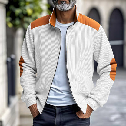 Men's Heavyweight Loose Casual Simple Retro Stand Collar Jacket