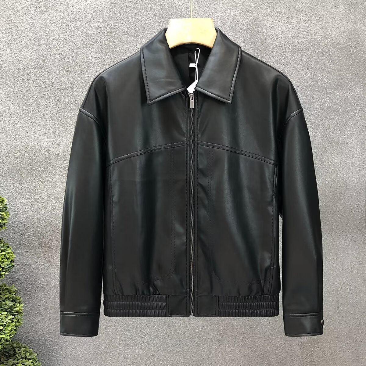 New Lapel Parka Leather Jacket