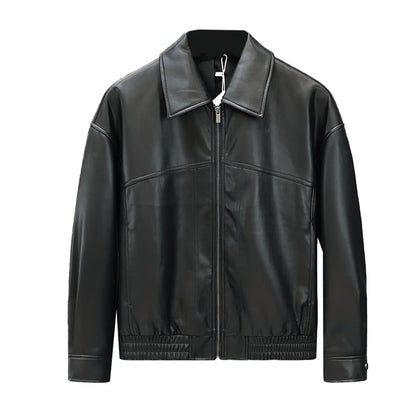 New Lapel Parka Leather Jacket