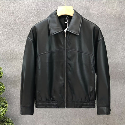 New Lapel Parka Leather Jacket