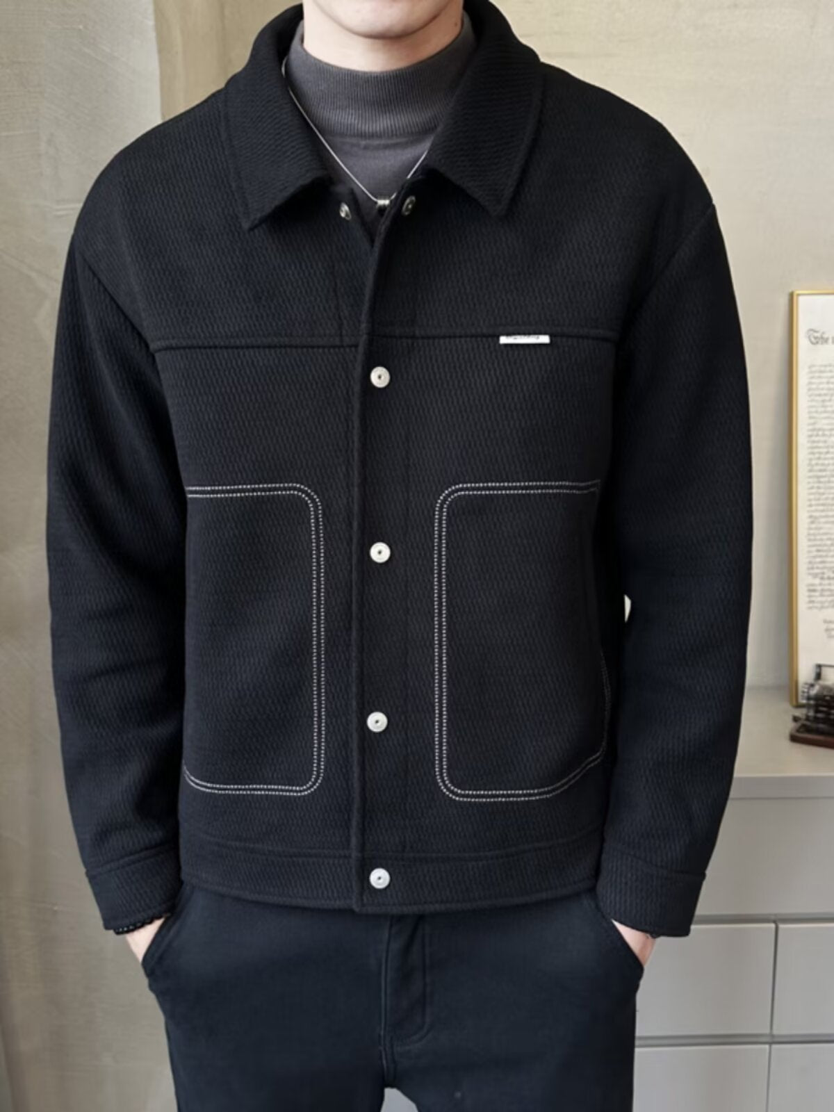 N92304 New Cotton Lapel Casual Jacket