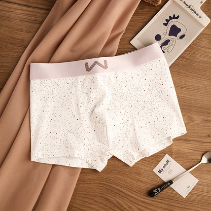QC Cotton Starry Sky Print Antibacterial Crotch Breathable Boxer Shorts