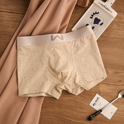 QC Cotton Starry Sky Print Antibacterial Crotch Breathable Boxer Shorts