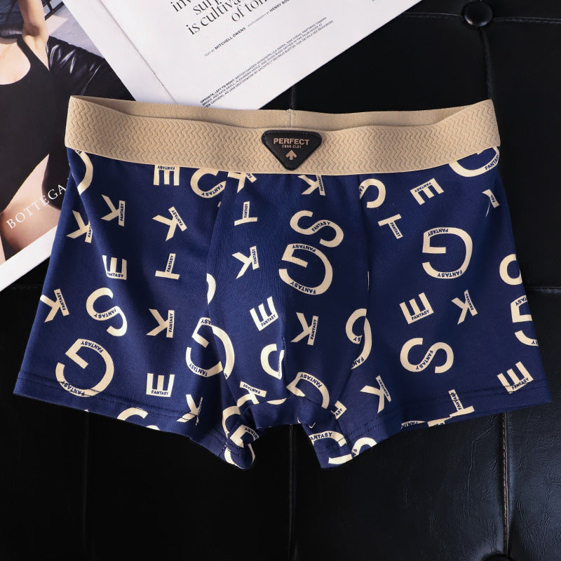 QC Cotton Lettered Breathable and Comfortable Men's Underwear