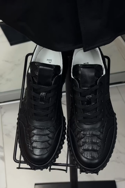 N111901 Crocodile Pattern Business Casual Leather Shoes