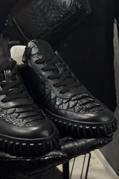 N111901 Crocodile Pattern Business Casual Leather Shoes