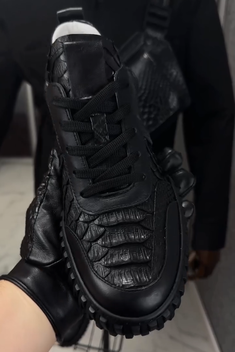 N111901 Crocodile Pattern Business Casual Leather Shoes