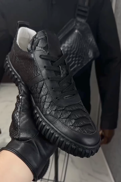 N111901 Crocodile Pattern Business Casual Leather Shoes