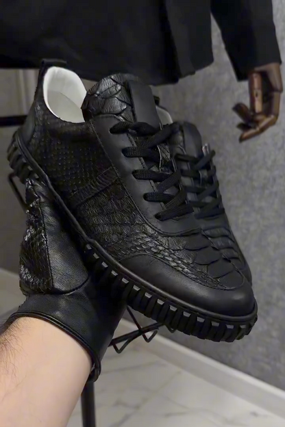 N111901 Crocodile Pattern Business Casual Leather Shoes