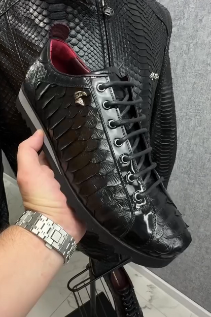 N111902 Crocodile Pattern Business Casual Leather Shoes