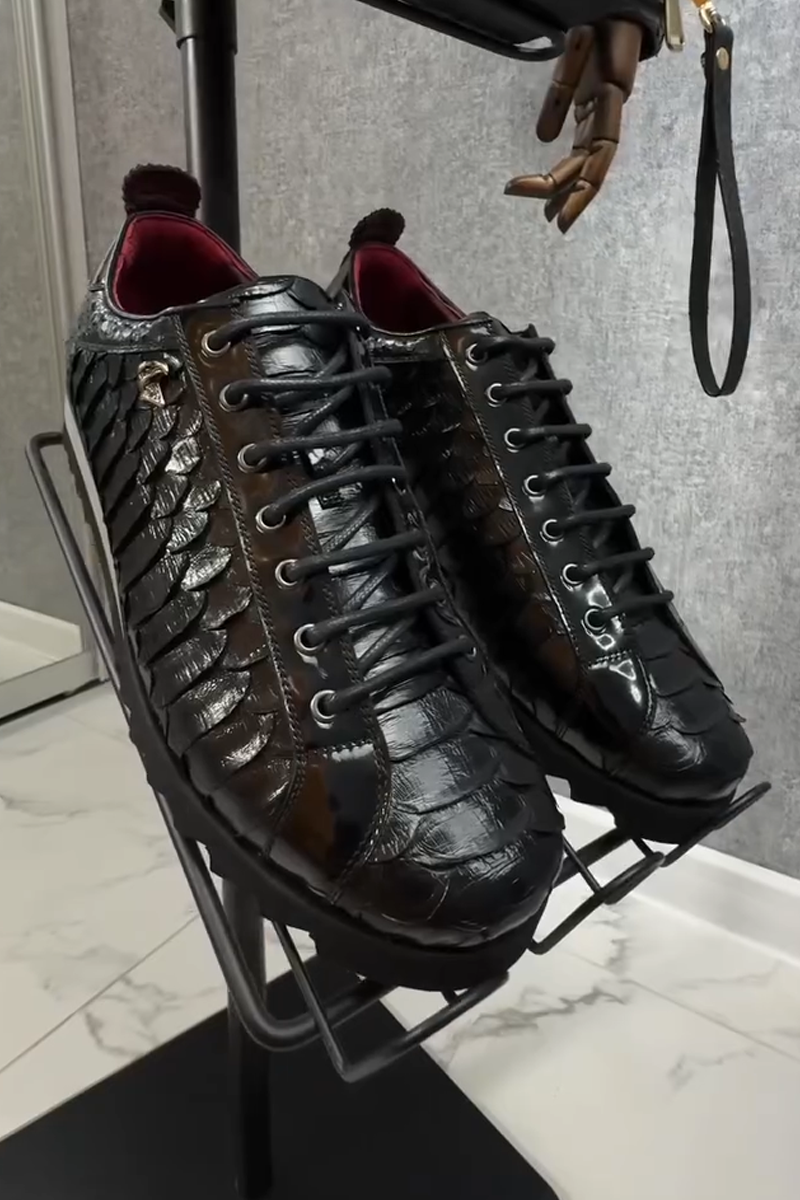 N111902 Crocodile Pattern Business Casual Leather Shoes