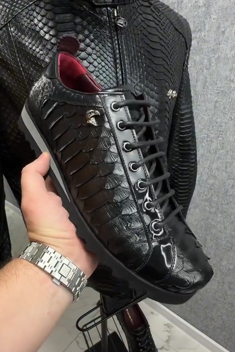 N111902 Crocodile Pattern Business Casual Leather Shoes