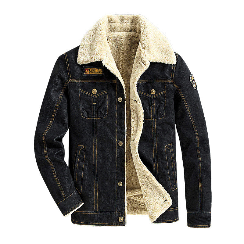3-Wash Fleece Denim Jacket