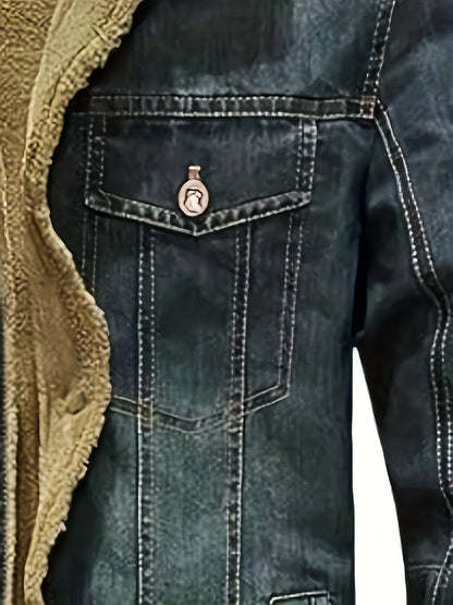 3-Wash Fleece Denim Jacket