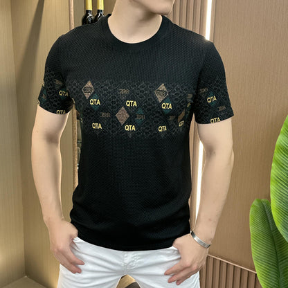 N0620 Men's printed ice breathable short sleeve