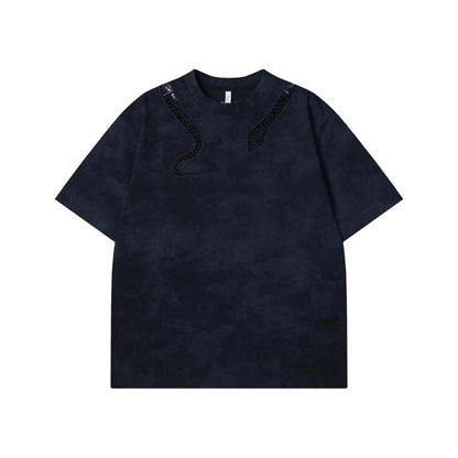 Men's Snake Hollowed Out Loose T-shirt