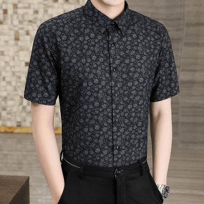 N0628 Summer Men's Fashion Printed Short Sleeve Shirt