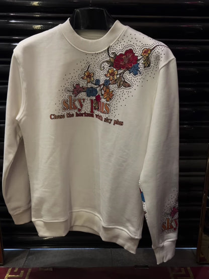 Men's Digital Print Rhinestone Sparkle Sweater