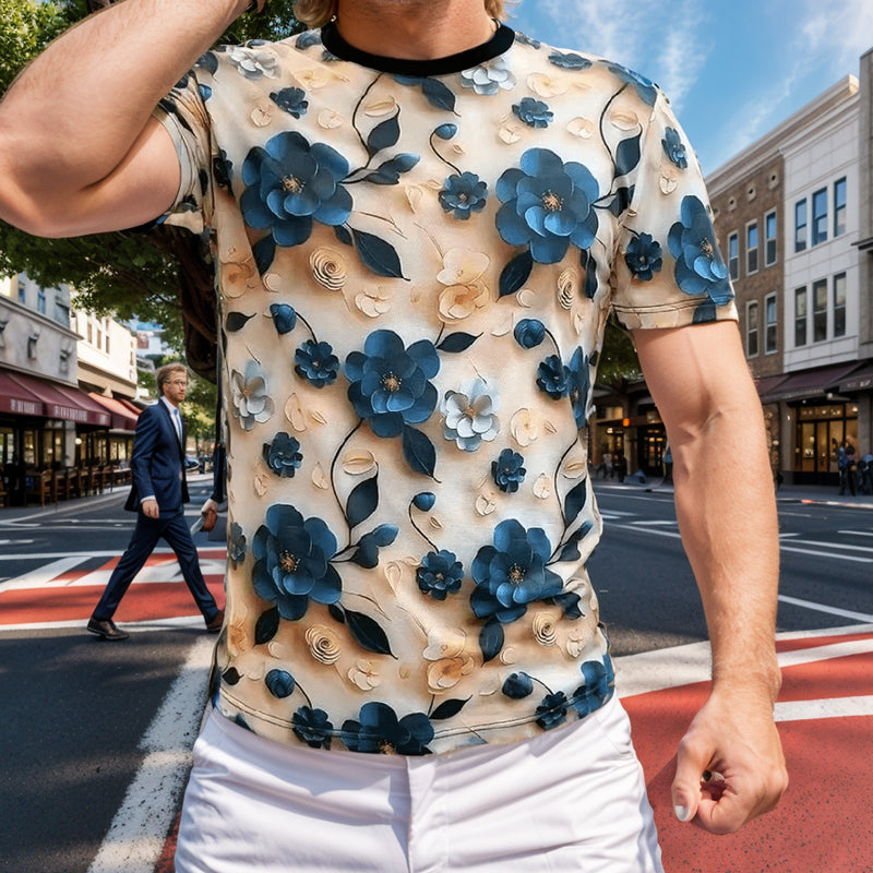 N0701 Summer Fashion Casual Slim Fit Printed T-shirt