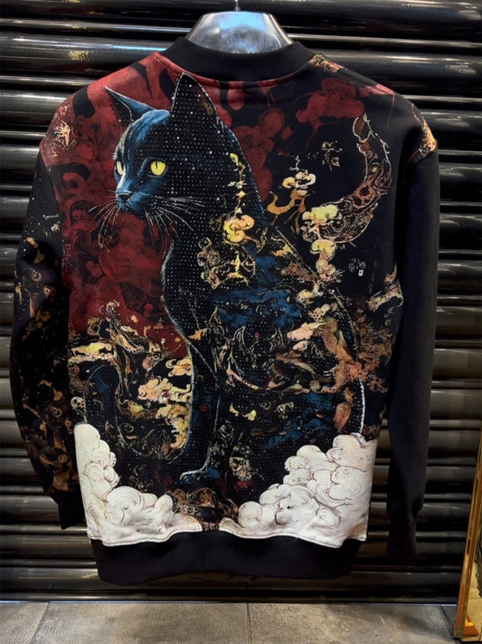 Men's Printed Rhinestone Sparkle Sweater