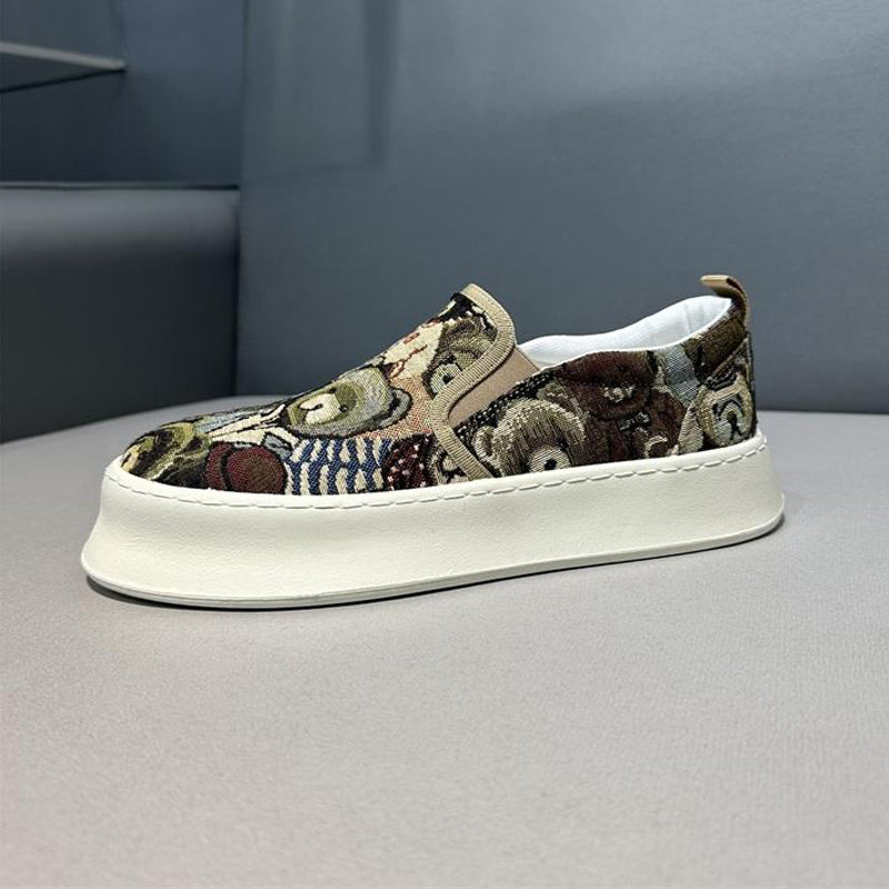 N0528 Fashion trend printed breathable men's casual shoes