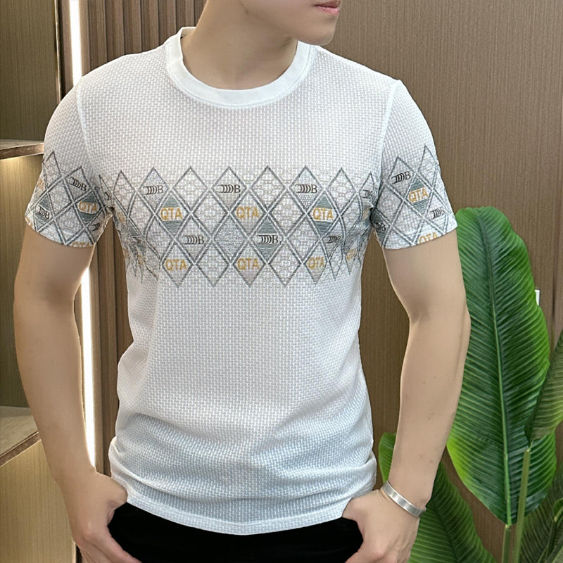 N0620 Men's printed ice breathable short sleeve