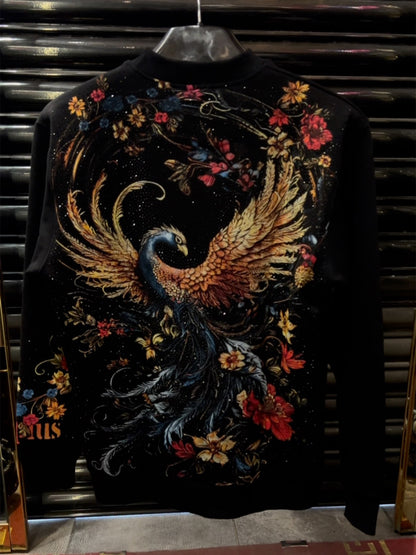 Men's Digital Print Rhinestone Sparkle Sweater