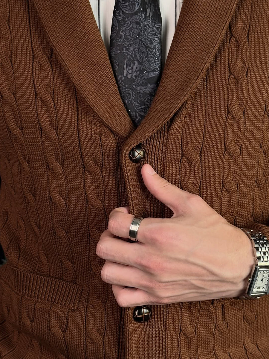 Men's Knitted Casual Thick Sweater Cardigan