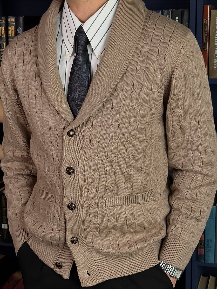 Men's Knitted Casual Thick Sweater Cardigan