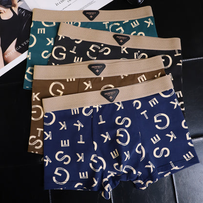 QC Cotton Lettered Breathable and Comfortable Men's Underwear