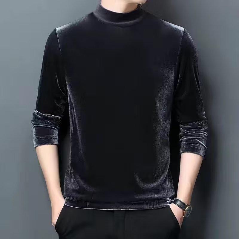 N0113 Men's gold velvet sweatshirt