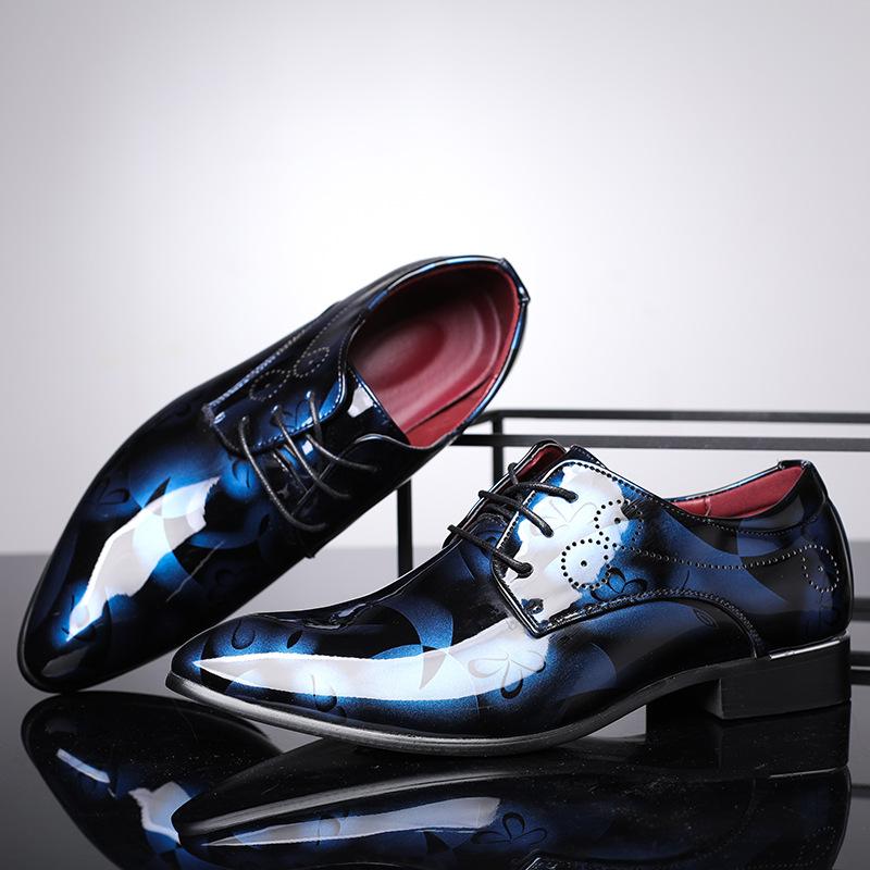 N0115 New shiny casual leather shoes