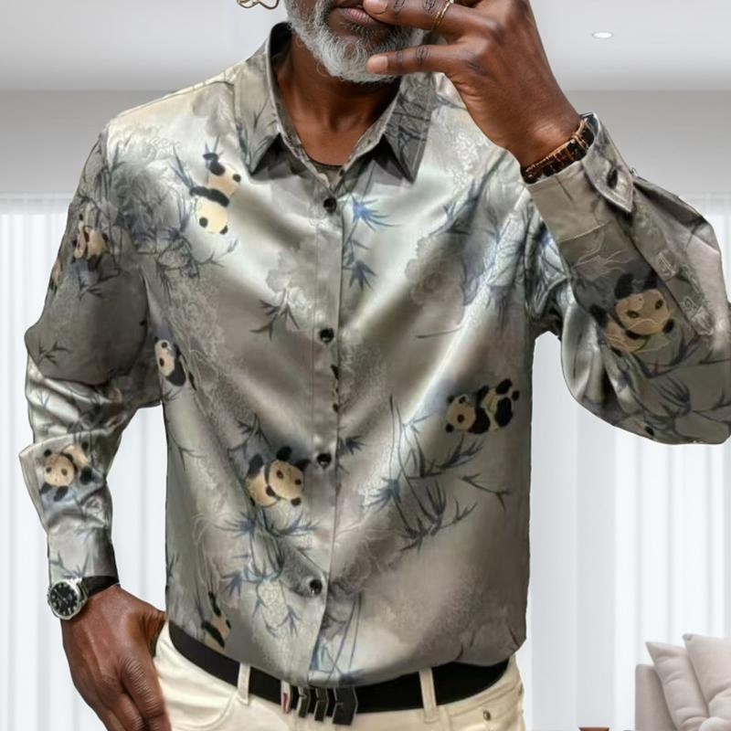 N0828 Men's light luxury printed casual shirt