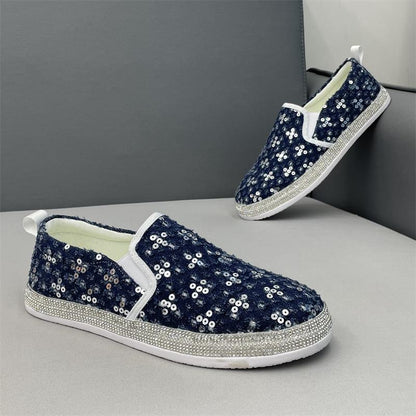 Casual diamond-encrusted slip-on