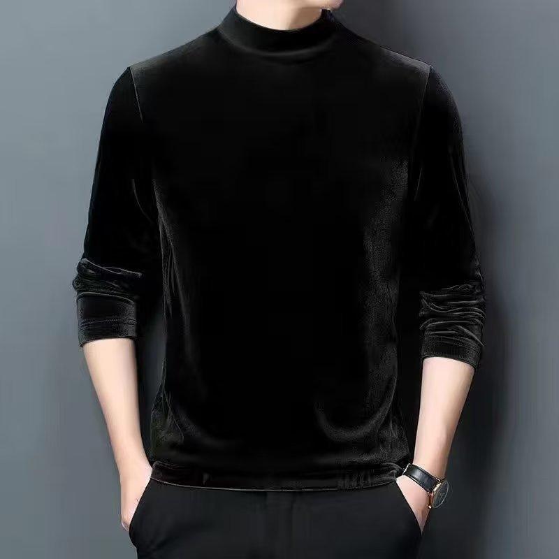 N0113 Men's gold velvet sweatshirt