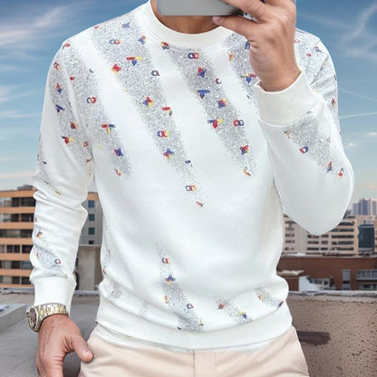 N0910 Men's shooting star print top