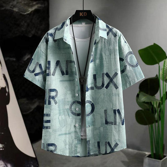 N0717 Men's Thin Casual Breathable Graffiti Shirt