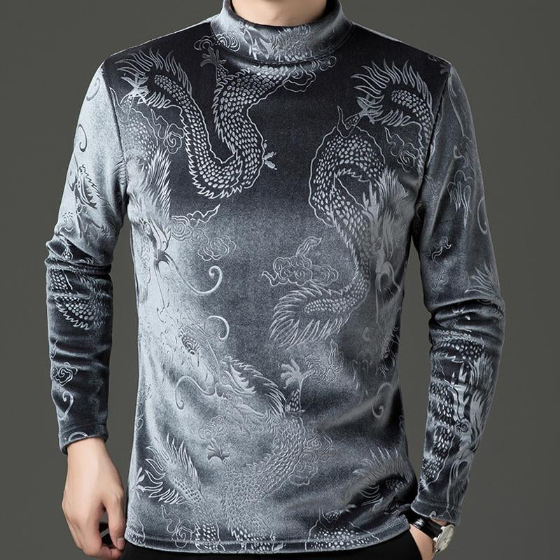 N0110 Men's gold velvet sweater