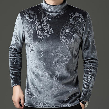 N0110 Men's gold velvet sweater
