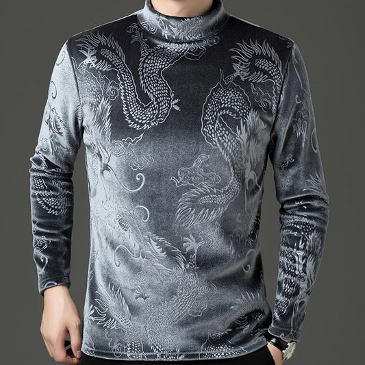 N0110 Men's gold velvet sweater