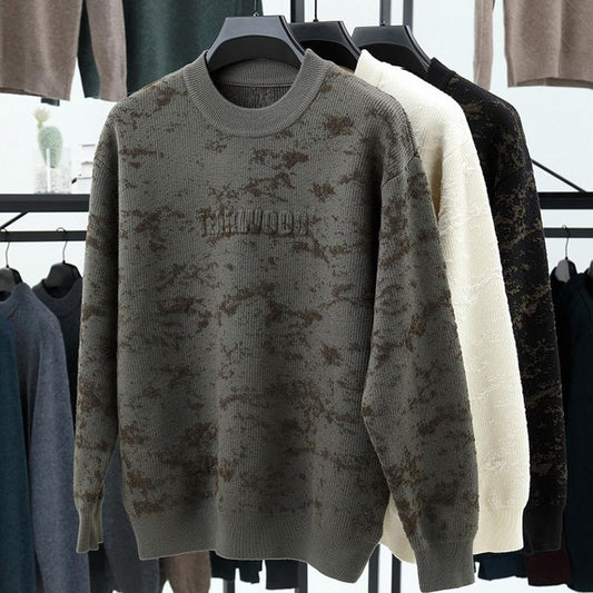 N1118 New autumn and winter men's thick jacquard sweater