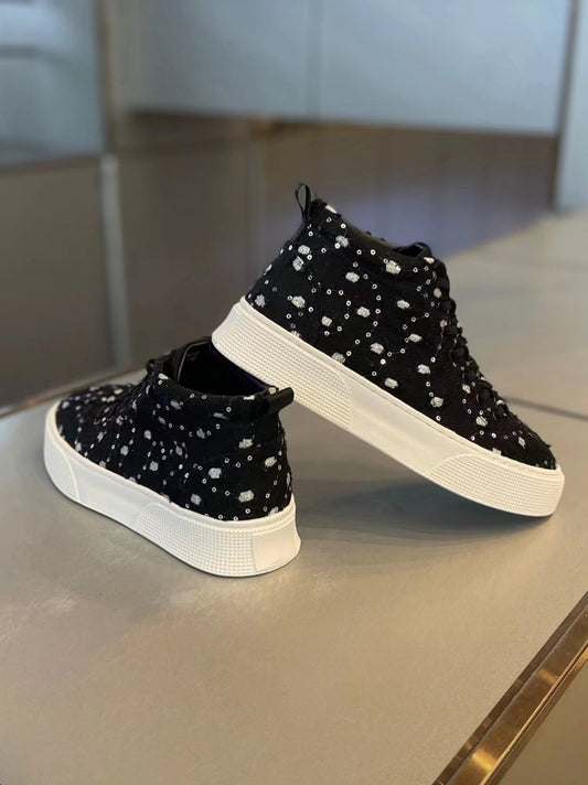 Men's trendy sequin versatile sneakers