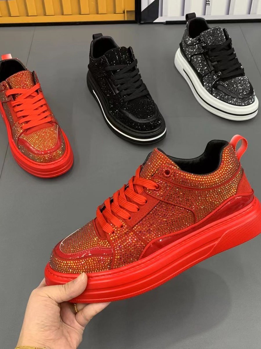 Men's diamond-encrusted sneakers