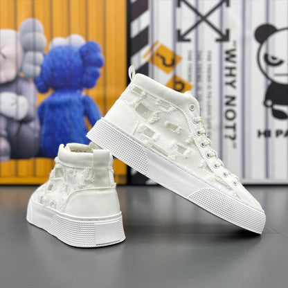 N0527 Summer hollow hole high-top casual shoes