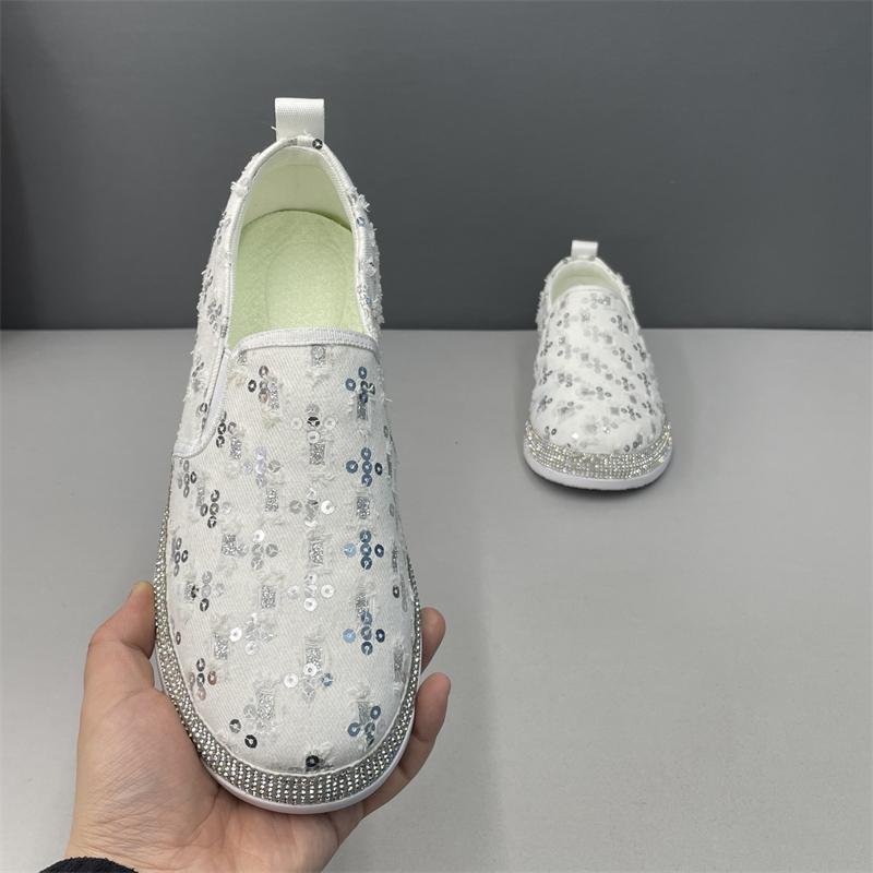 Casual diamond-encrusted slip-on