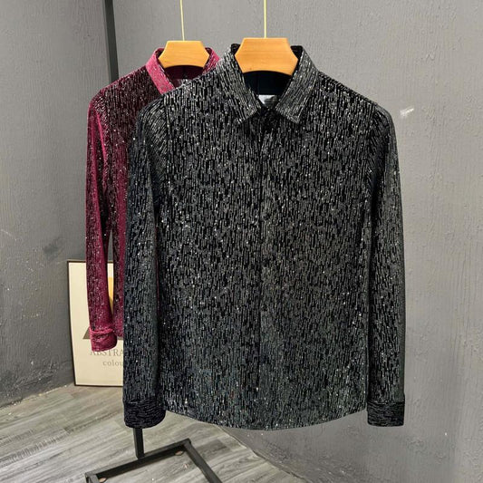 N0911 Men's high-end starry sky shirt