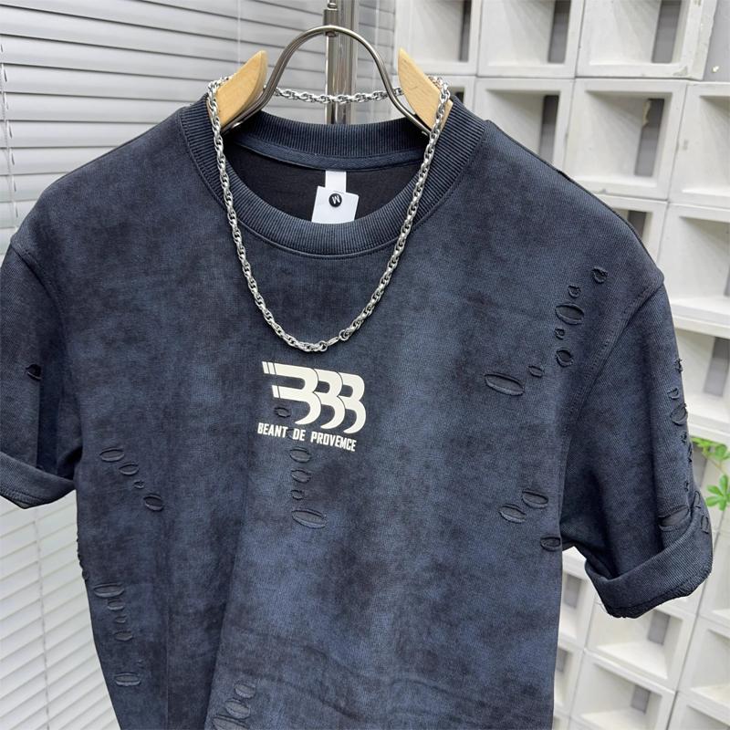 N0829 New Men's Trendy Letter T-shirt