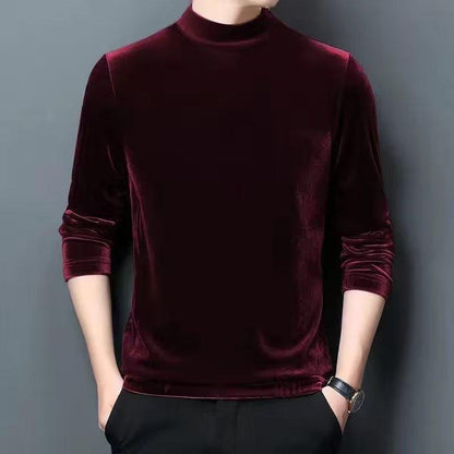 N0113 Men's gold velvet sweatshirt